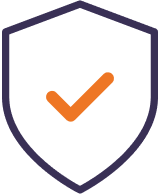 Icon of a shield with a check mark in the center