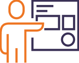 Icon of human pointing to an insurance card