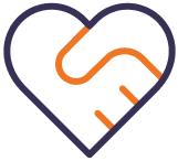 Icon of a heart made out of two hands holding