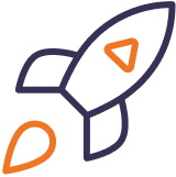 Icon of a rocket ship